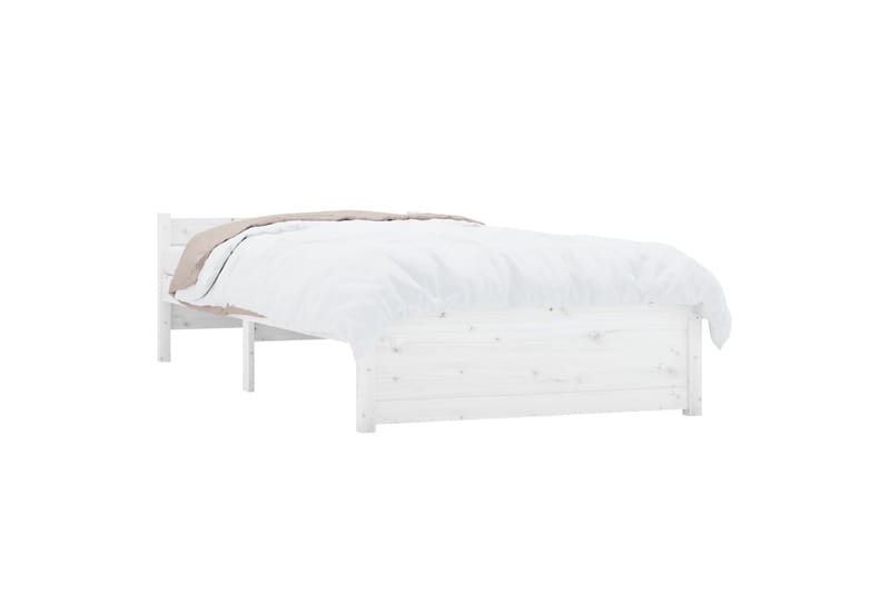 beBasic sengeramme 100x200 cm massivt træ hvid - Hvid - Møbler - Senge - Sengeramme & sengestel