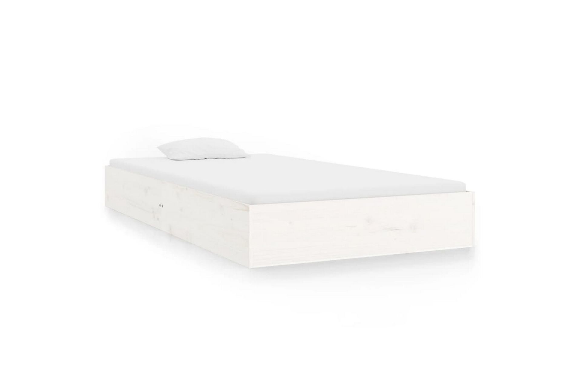beBasic sengeramme 100x200 cm massivt træ hvid - Hvid - Møbler - Senge - Sengeramme & sengestel
