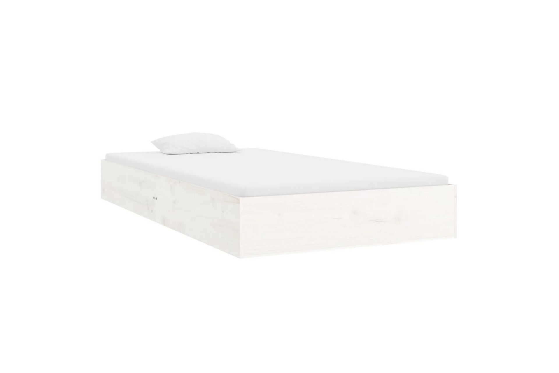beBasic sengeramme 100x200 cm massivt træ hvid - Hvid - Møbler - Senge - Sengeramme & sengestel