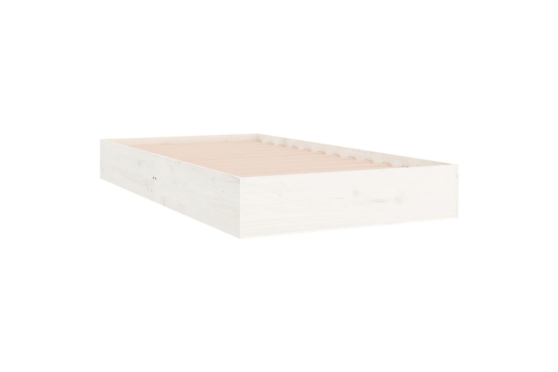 beBasic sengeramme 100x200 cm massivt træ hvid - Hvid - Møbler - Senge - Sengeramme & sengestel