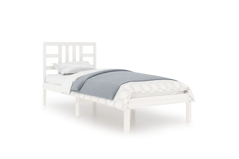 beBasic sengeramme 100x200 cm massivt træ hvid - Hvid - Møbler - Senge - Sengeramme & sengestel