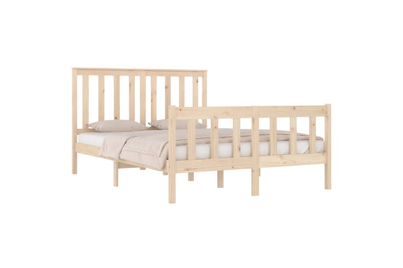 beBasic sengeramme 120x190 cm Small Double massivt fyrretræ - Brun - Møbler - Senge - Sengeramme & sengestel
