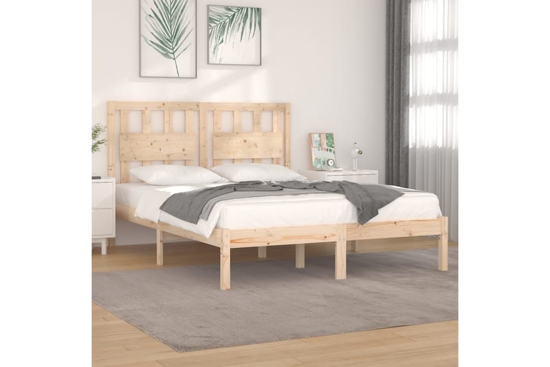 beBasic sengeramme 120x190 cm Small Double massivt fyrretræ - Brun - Sengeramme & sengestel