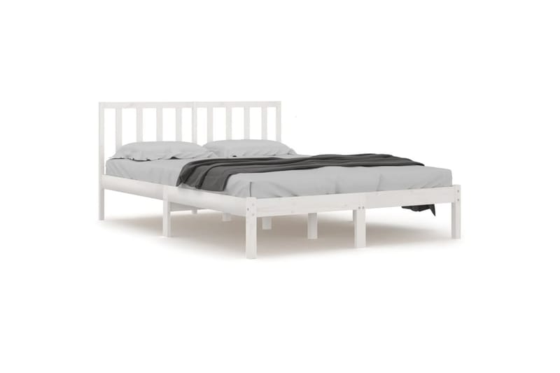 beBasic sengeramme 120x190 cm Small Double massivt fyrretræ hvid - Hvid - Sengeramme & sengestel