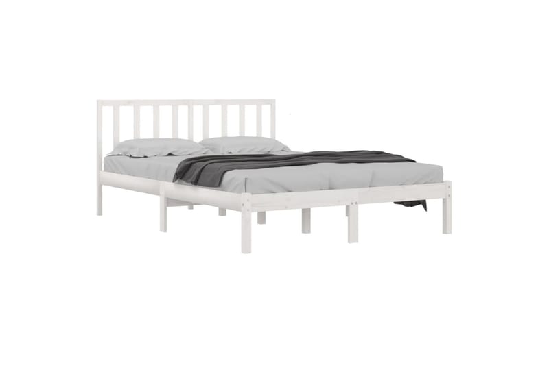 beBasic sengeramme 120x190 cm Small Double massivt fyrretræ hvid - Hvid - Møbler - Senge - Sengeramme & sengestel