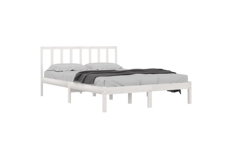 beBasic sengeramme 120x190 cm Small Double massivt fyrretræ hvid - Hvid - Møbler - Senge - Sengeramme & sengestel