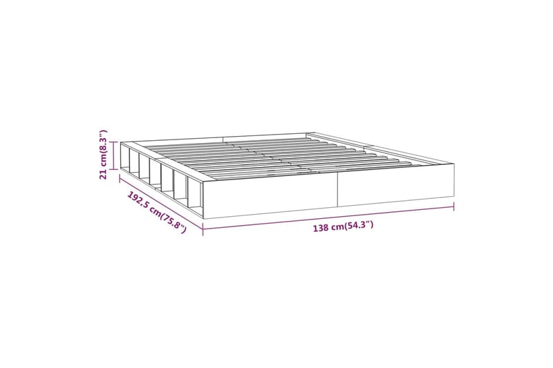 beBasic sengeramme 120x190 cm Small Double massivt træ - Brun - Sengeramme & sengestel