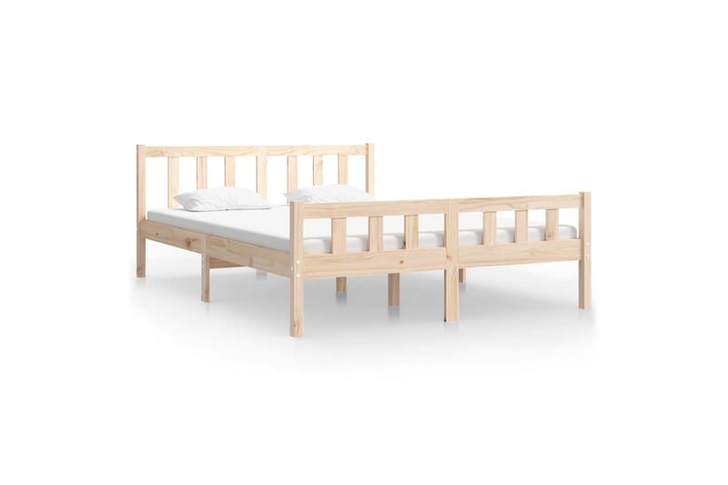 beBasic sengeramme 120x190 cm Small Double massivt træ - Brun - Møbler - Senge - Sengeramme & sengestel