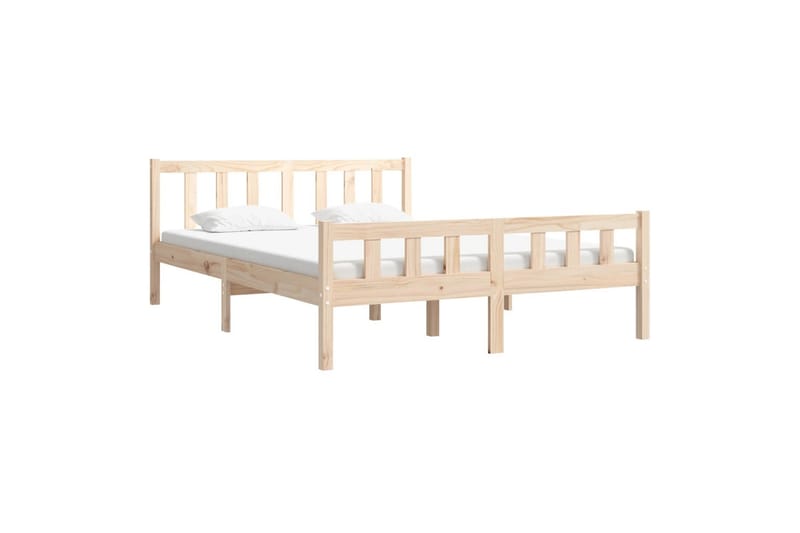beBasic sengeramme 120x190 cm Small Double massivt træ - Brun - Møbler - Senge - Sengeramme & sengestel