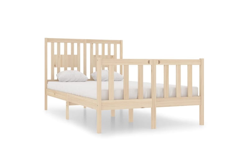 beBasic sengeramme 120x190 cm Small Double massivt træ - Brun - Møbler - Senge - Sengeramme & sengestel
