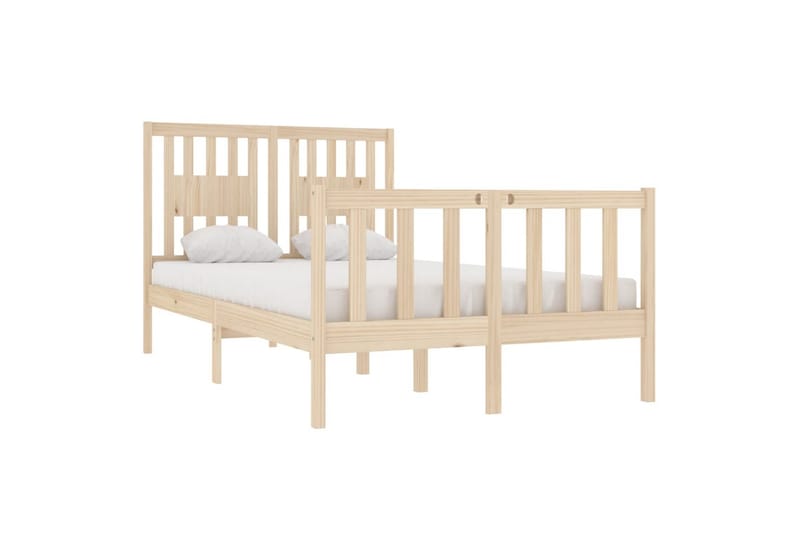 beBasic sengeramme 120x190 cm Small Double massivt træ - Brun - Møbler - Senge - Sengeramme & sengestel