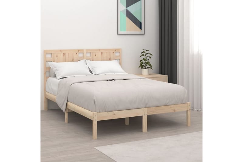 beBasic sengeramme 120x190 cm Small Double massivt træ - Brun - Sengeramme & sengestel