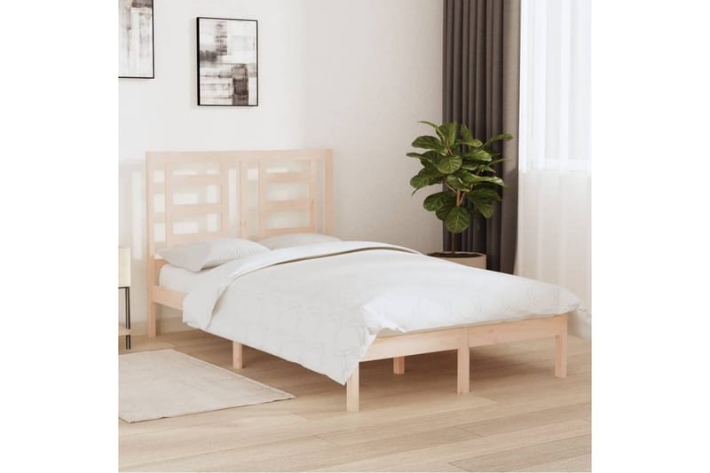 beBasic sengeramme 120x190 cm Small Double massivt træ - Brun - Møbler - Senge - Sengeramme & sengestel