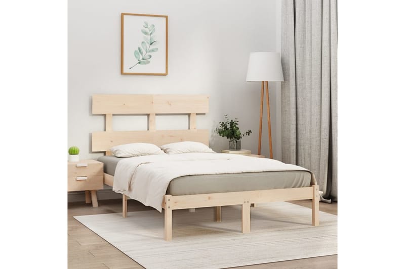 beBasic sengeramme 120x190 cm Small Double massivt træ - Brun - Sengeramme & sengestel