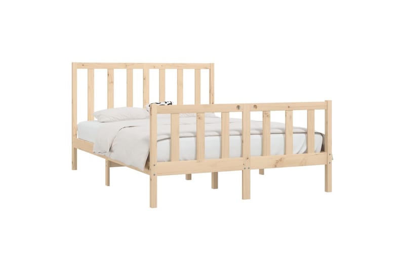 beBasic sengeramme 120x190 cm Small Double massivt træ - Brun - Møbler - Senge - Sengeramme & sengestel