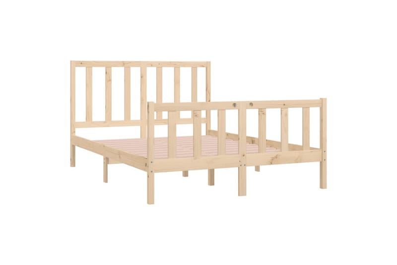 beBasic sengeramme 120x190 cm Small Double massivt træ - Brun - Møbler - Senge - Sengeramme & sengestel