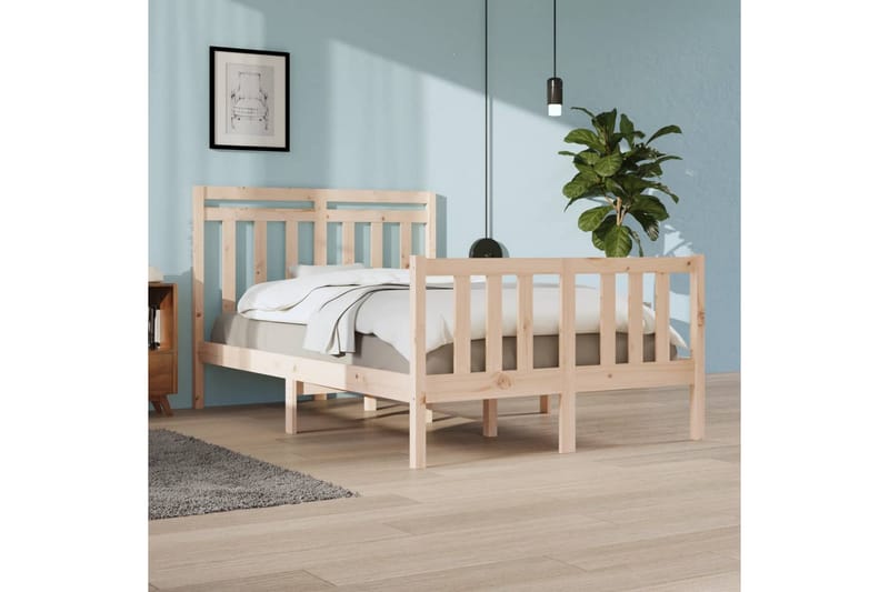 beBasic sengeramme 120x190 cm Small Double massivt træ - Brun - Møbler - Senge - Sengeramme & sengestel