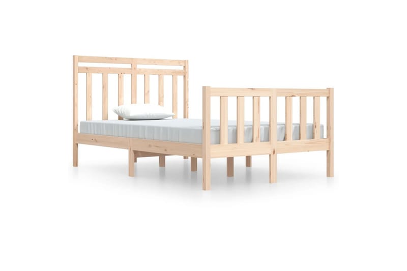 beBasic sengeramme 120x190 cm Small Double massivt træ - Brun - Møbler - Senge - Sengeramme & sengestel