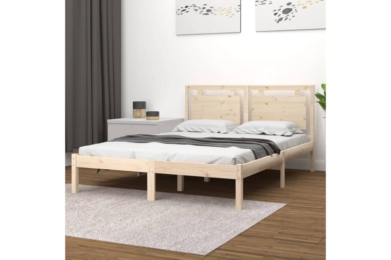 beBasic sengeramme 120x190 cm Small Double massivt træ - Brun - Sengeramme & sengestel