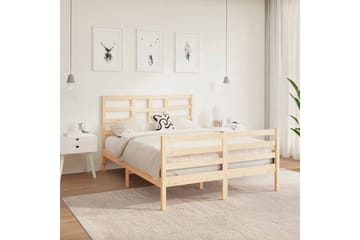 beBasic sengeramme 120x190 cm Small Double massivt træ - Brun - Møbler - Senge - Sengeramme & sengestel