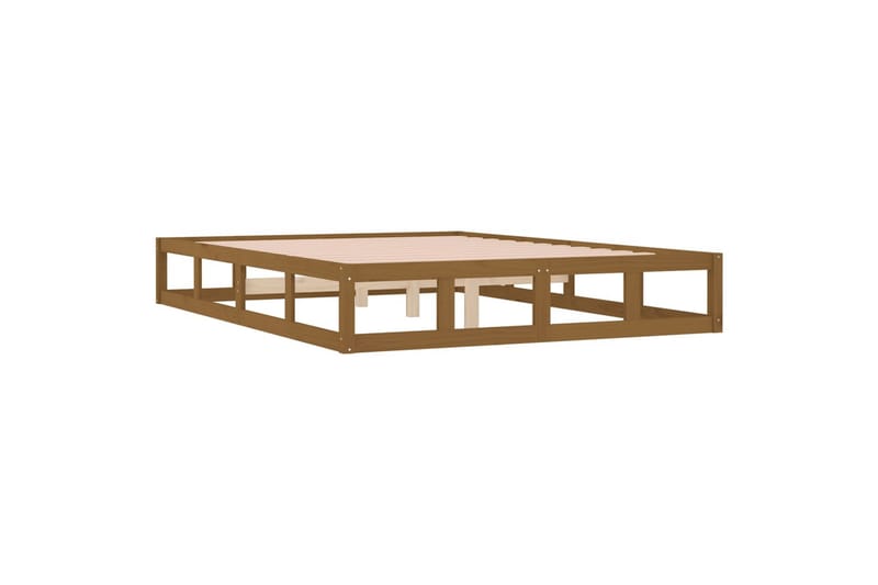 beBasic sengeramme 120x190 cm Small Double massivt træ gyldenbrun - Brun - Møbler - Senge - Sengeramme & sengestel