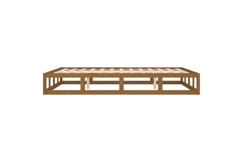 beBasic sengeramme 120x190 cm Small Double massivt træ gyldenbrun - Brun - Møbler - Senge - Sengeramme & sengestel