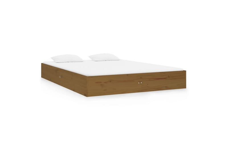 beBasic sengeramme 120x190 cm Small Double massivt træ gyldenbrun - Brun - Møbler - Senge - Sengeramme & sengestel