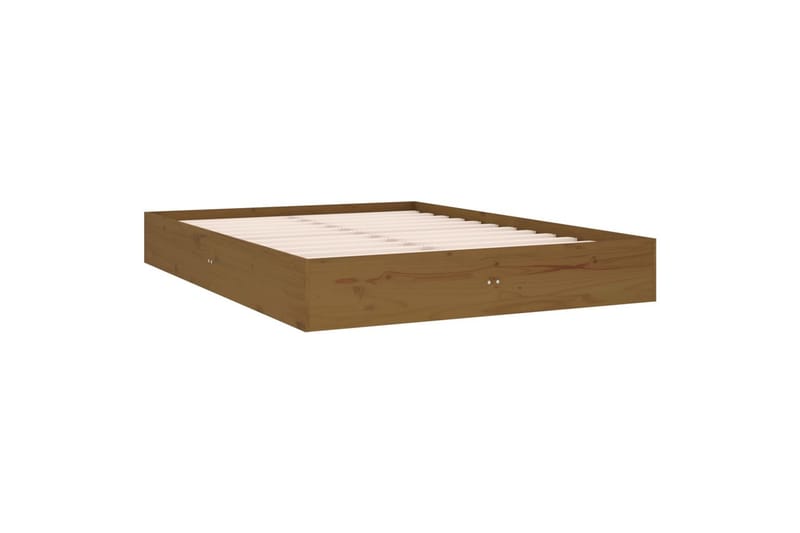 beBasic sengeramme 120x190 cm Small Double massivt træ gyldenbrun - Brun - Møbler - Senge - Sengeramme & sengestel