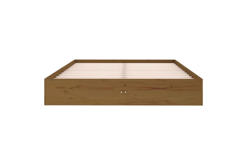 beBasic sengeramme 120x190 cm Small Double massivt træ gyldenbrun - Brun - Møbler - Senge - Sengeramme & sengestel