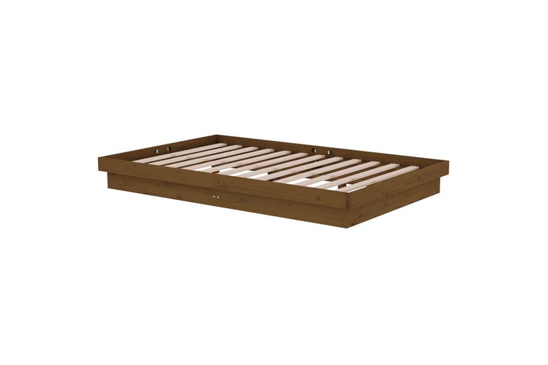 beBasic sengeramme 120x190 cm Small Double massivt træ gyldenbrun - Brun - Møbler - Senge - Sengeramme & sengestel