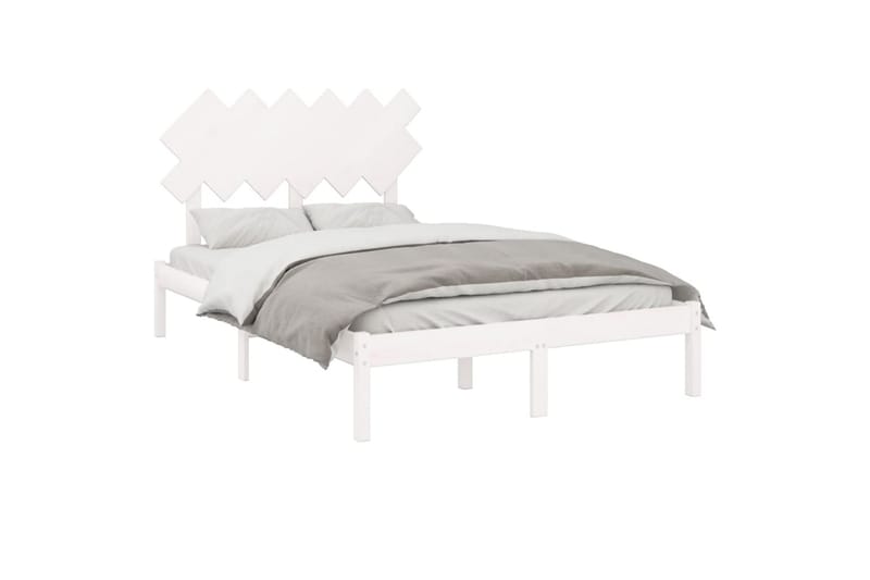 beBasic sengeramme 120x190 cm Small Double massivt træ hvid - Hvid - Møbler - Senge - Sengeramme & sengestel