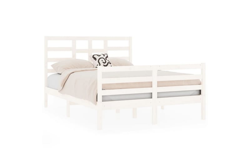beBasic sengeramme 120x190 cm Small Double massivt træ hvid - Hvid - Møbler - Senge - Sengeramme & sengestel