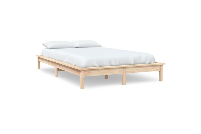 beBasic sengeramme 120x200 cm massivt fyrretræ - Brun - Møbler - Senge - Sengeramme & sengestel