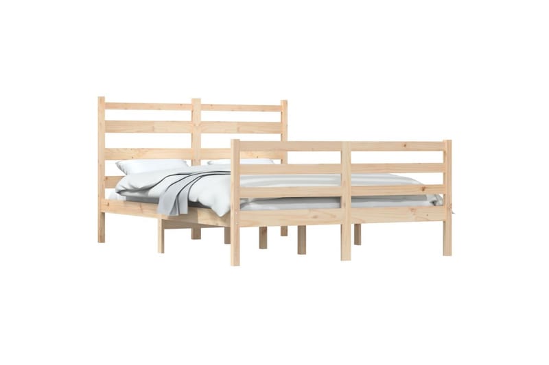 beBasic sengeramme 120x200 cm massivt fyrretræ - Brun - Møbler - Senge - Sengeramme & sengestel