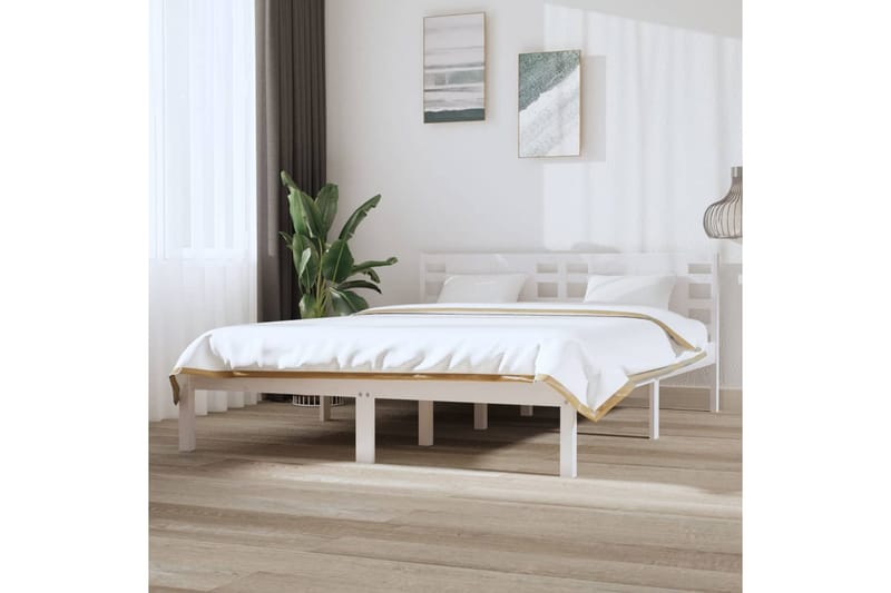 beBasic sengeramme 120x200 cm massivt fyrretræ hvid - Hvid - Møbler - Senge - Sengeramme & sengestel
