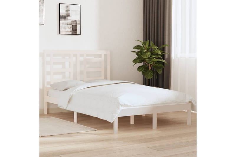 beBasic sengeramme 120x200 cm massivt fyrretræ hvid - Hvid - Møbler - Senge - Sengeramme & sengestel