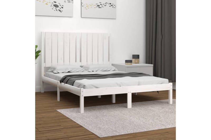beBasic sengeramme 120x200 cm massivt fyrretræ hvid - Hvid - Møbler - Senge - Sengeramme & sengestel