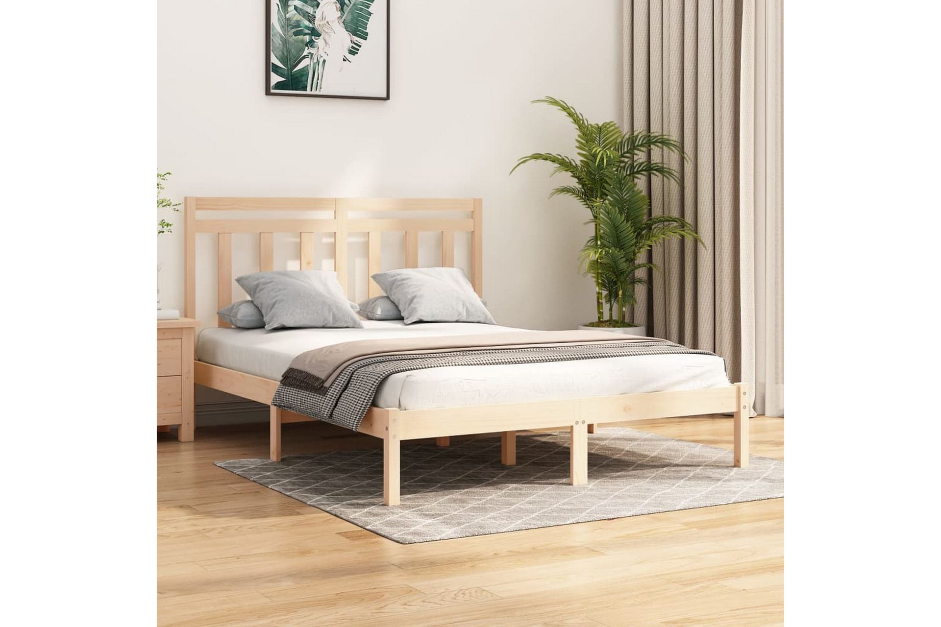 beBasic sengeramme 120x200 cm massivt træ - Brun - Møbler - Senge - Sengeramme & sengestel