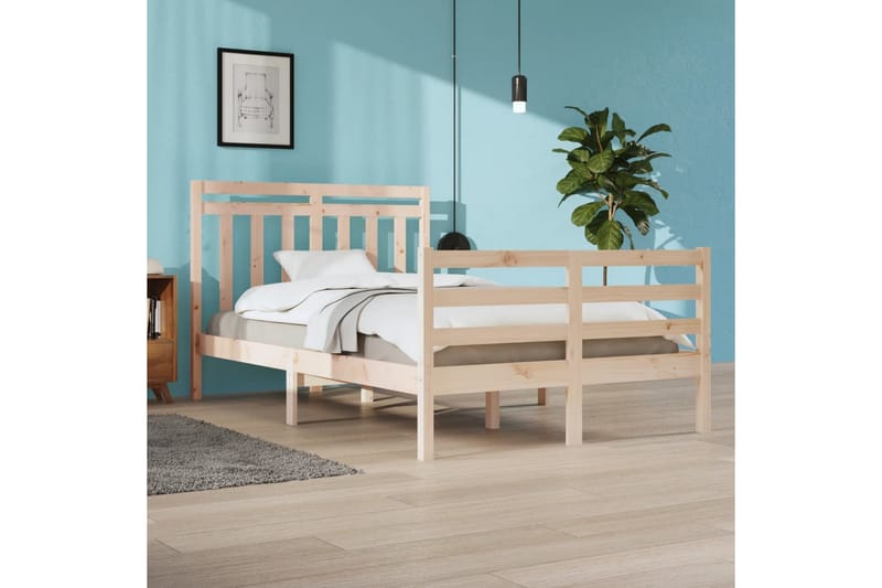 beBasic sengeramme 120x200 cm massivt træ - Brun - Møbler - Senge - Sengeramme & sengestel