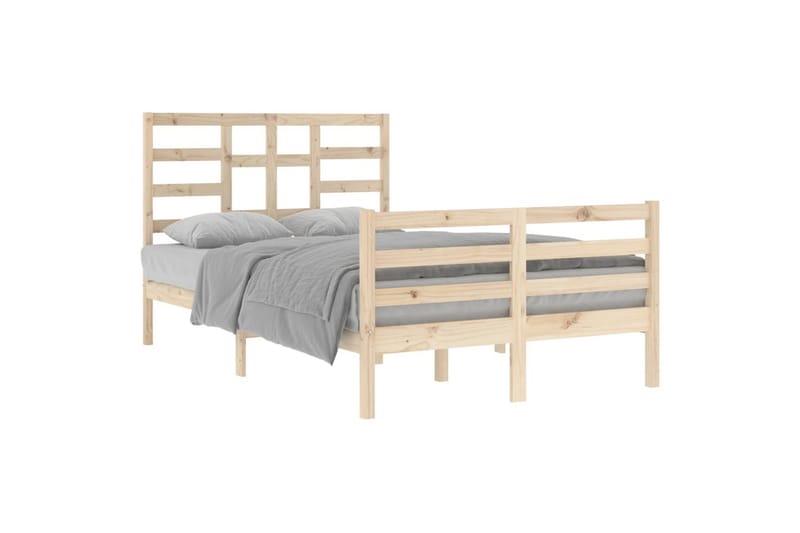 beBasic sengeramme 120x200 cm massivt træ - Brun - Møbler - Senge - Sengeramme & sengestel