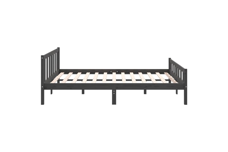 beBasic sengeramme 120x200 cm massivt træ grå - GrÃ¥ - Møbler - Senge - Sengeramme & sengestel