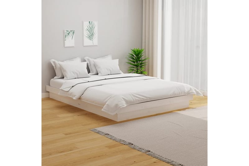 beBasic sengeramme 120x200 cm massivt træ hvid - Hvid - Møbler - Senge - Sengeramme & sengestel