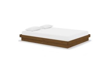 beBasic sengeramme 135x190 cm 4FT6 Double massivt træ gyldenbrun - Brun - Møbler - Senge - Sengeramme & sengestel