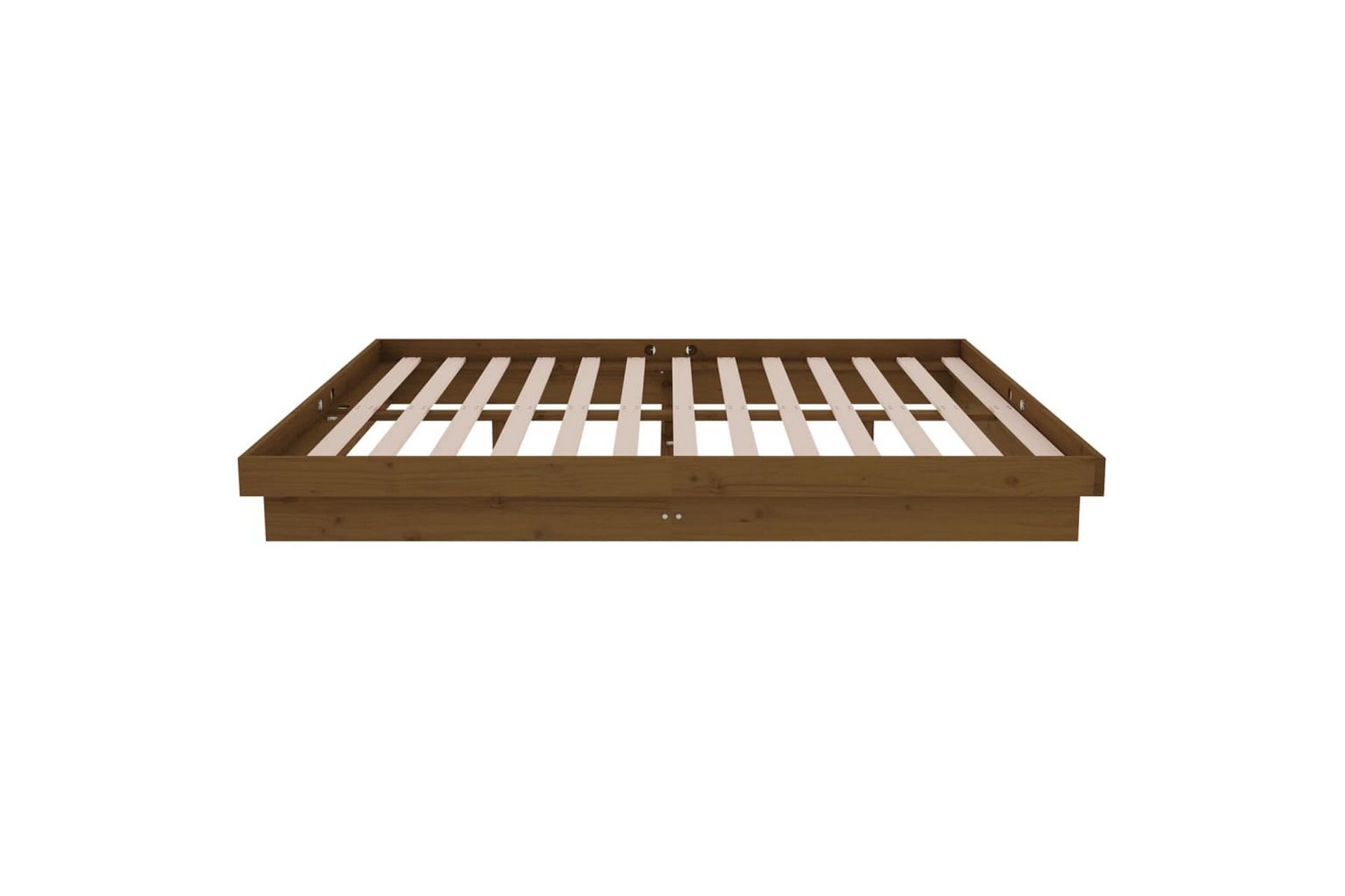 beBasic sengeramme 135x190 cm 4FT6 Double massivt træ gyldenbrun - Brun - Møbler - Senge - Sengeramme & sengestel