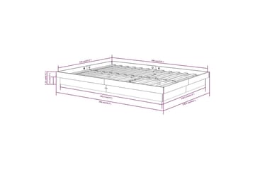 beBasic sengeramme 135x190 cm 4FT6 Double massivt træ gyldenbrun - Brun - Møbler - Senge - Sengeramme & sengestel