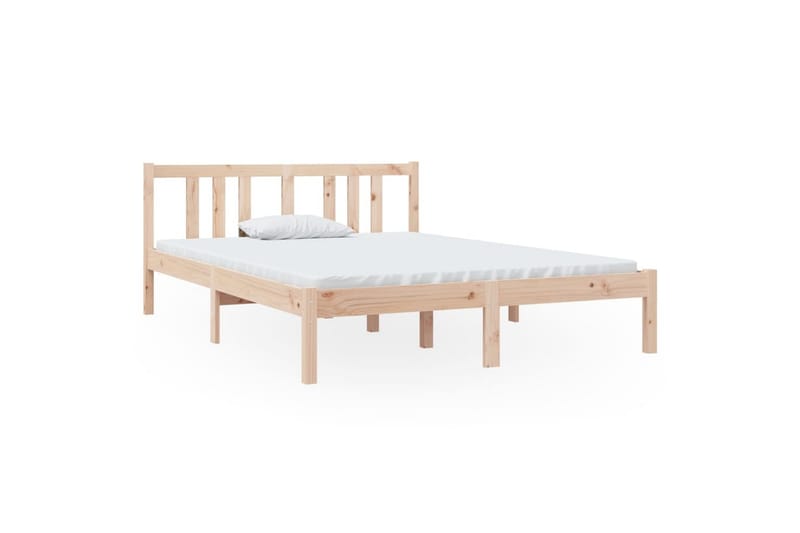 beBasic sengeramme 135x190 cm dobbelt massivt fyrretræ - Brun - Møbler - Senge - Sengeramme & sengestel