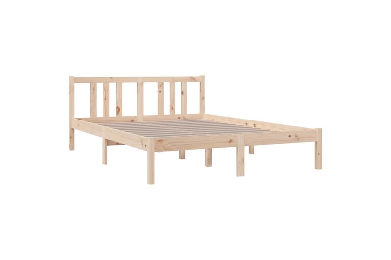 beBasic sengeramme 135x190 cm dobbelt massivt fyrretræ - Brun - Møbler - Senge - Sengeramme & sengestel