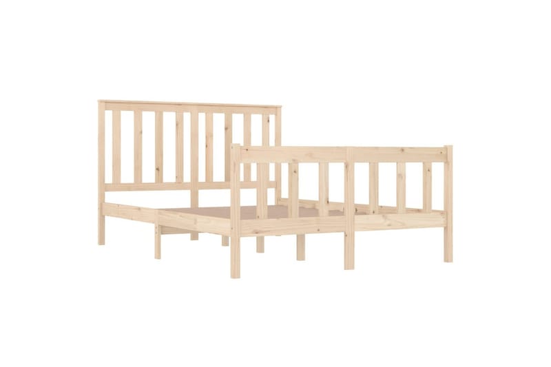 beBasic sengeramme 135x190 cm dobbelt massivt fyrretræ - Brun - Møbler - Senge - Sengeramme & sengestel