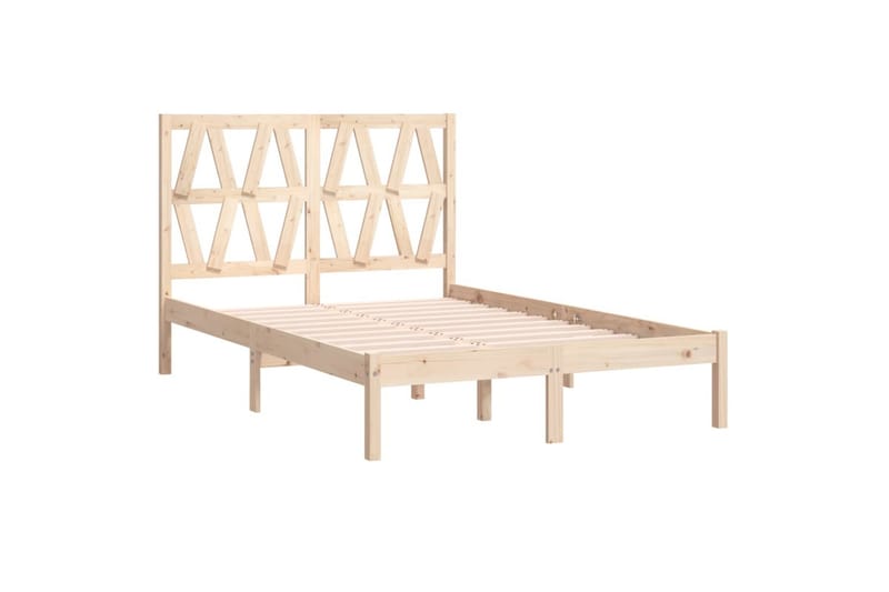 beBasic sengeramme 135x190 cm dobbelt massivt fyrretræ - Brun - Sengeramme & sengestel