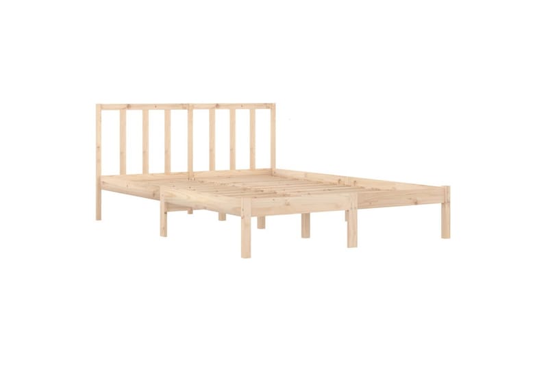 beBasic sengeramme 135x190 cm dobbelt massivt fyrretræ - Brun - Sengeramme & sengestel